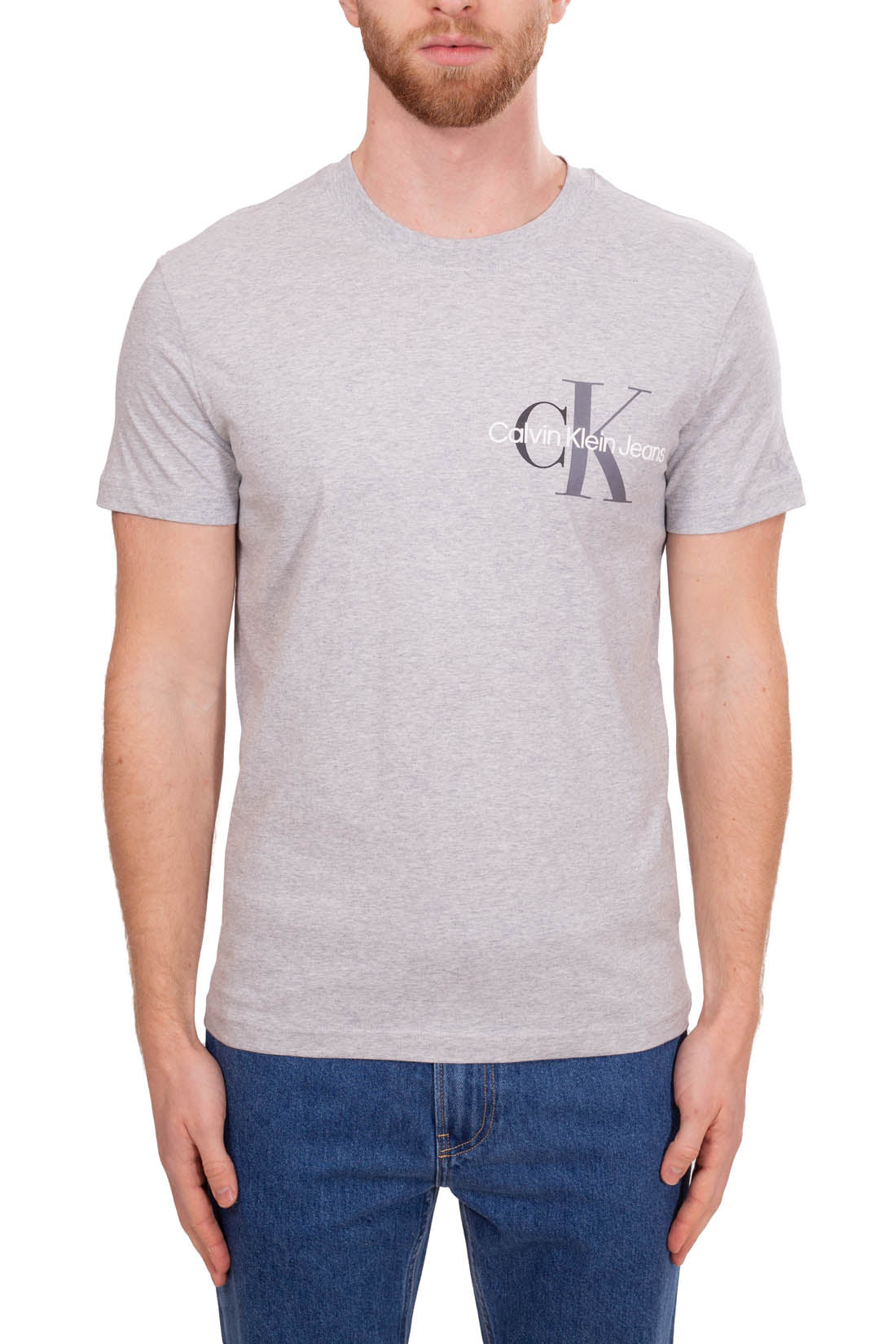 CALVIN KLEIN JEANS - T-shirt uomo in puro cotone con logo-1