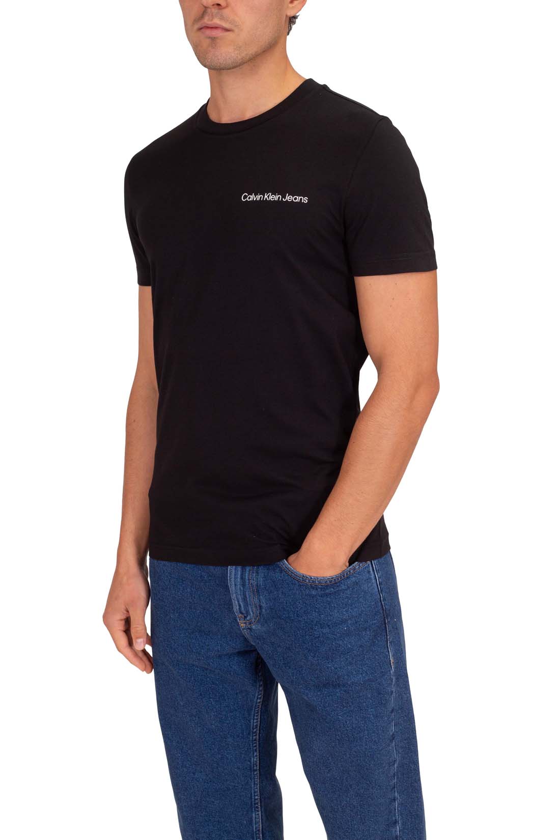 CALVIN KLEIN JEANS - Men's slim T-shirt with small logo  - Size XL-11