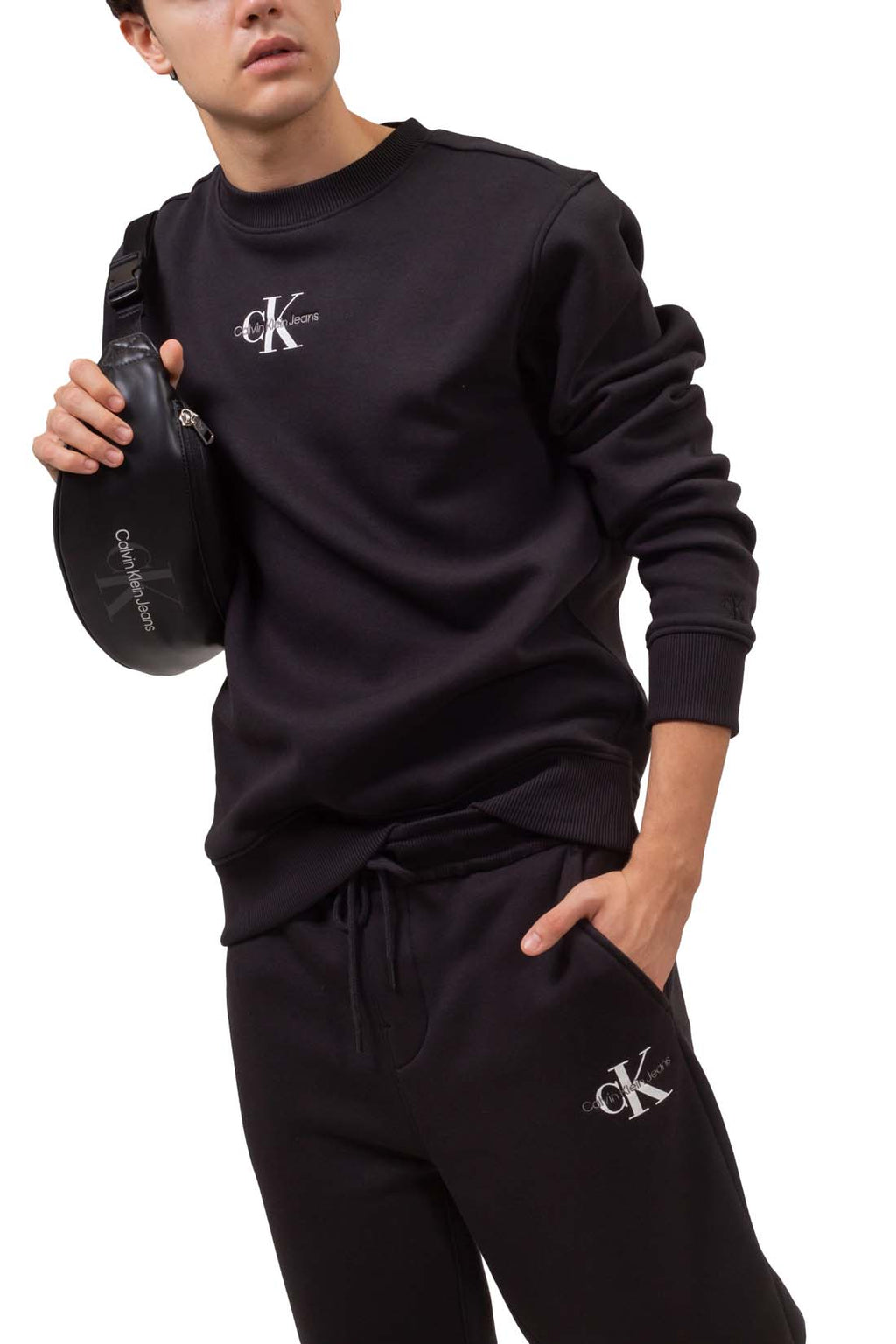 CALVIN KLEIN JEANS - Men's regular winter sweatshirt with double logo  - Size XL-7