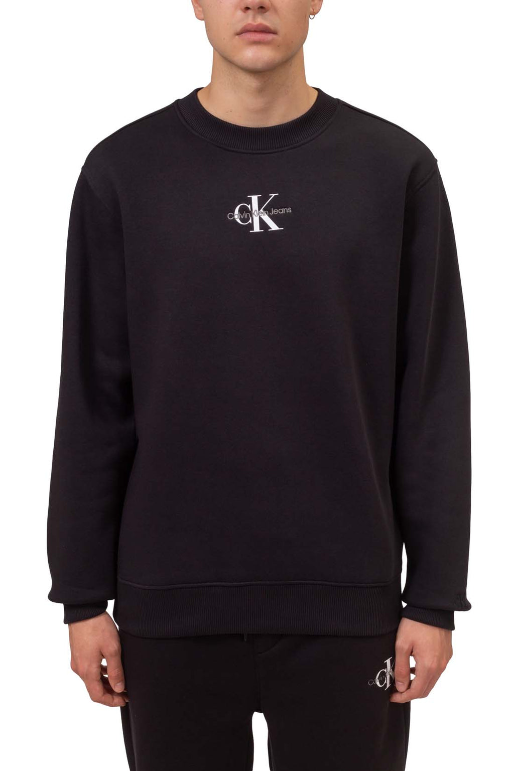 CALVIN KLEIN JEANS - Men's regular winter sweatshirt with double logo  - Size XL-5