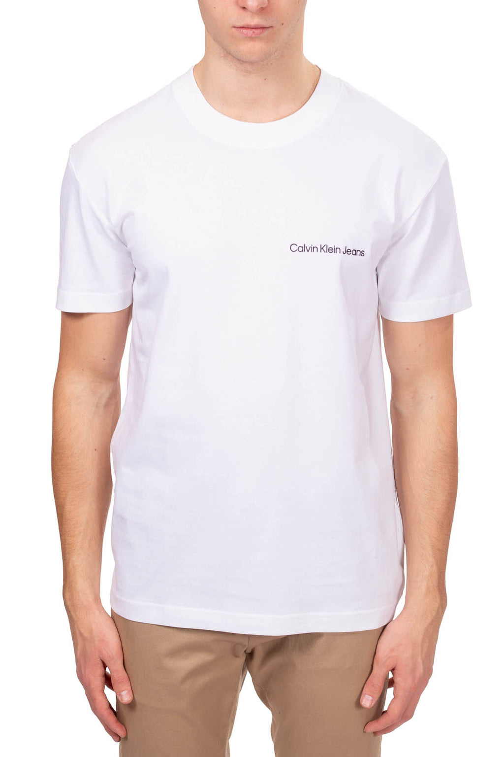 CALVIN KLEIN JEANS - Men's T-shirt with linear logo  - Size XL-1