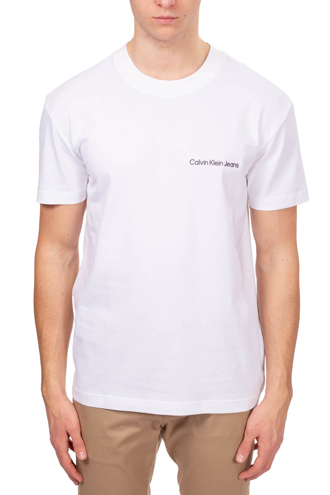 CALVIN KLEIN JEANS - Men's T-shirt with linear logo  - Size XL-5
