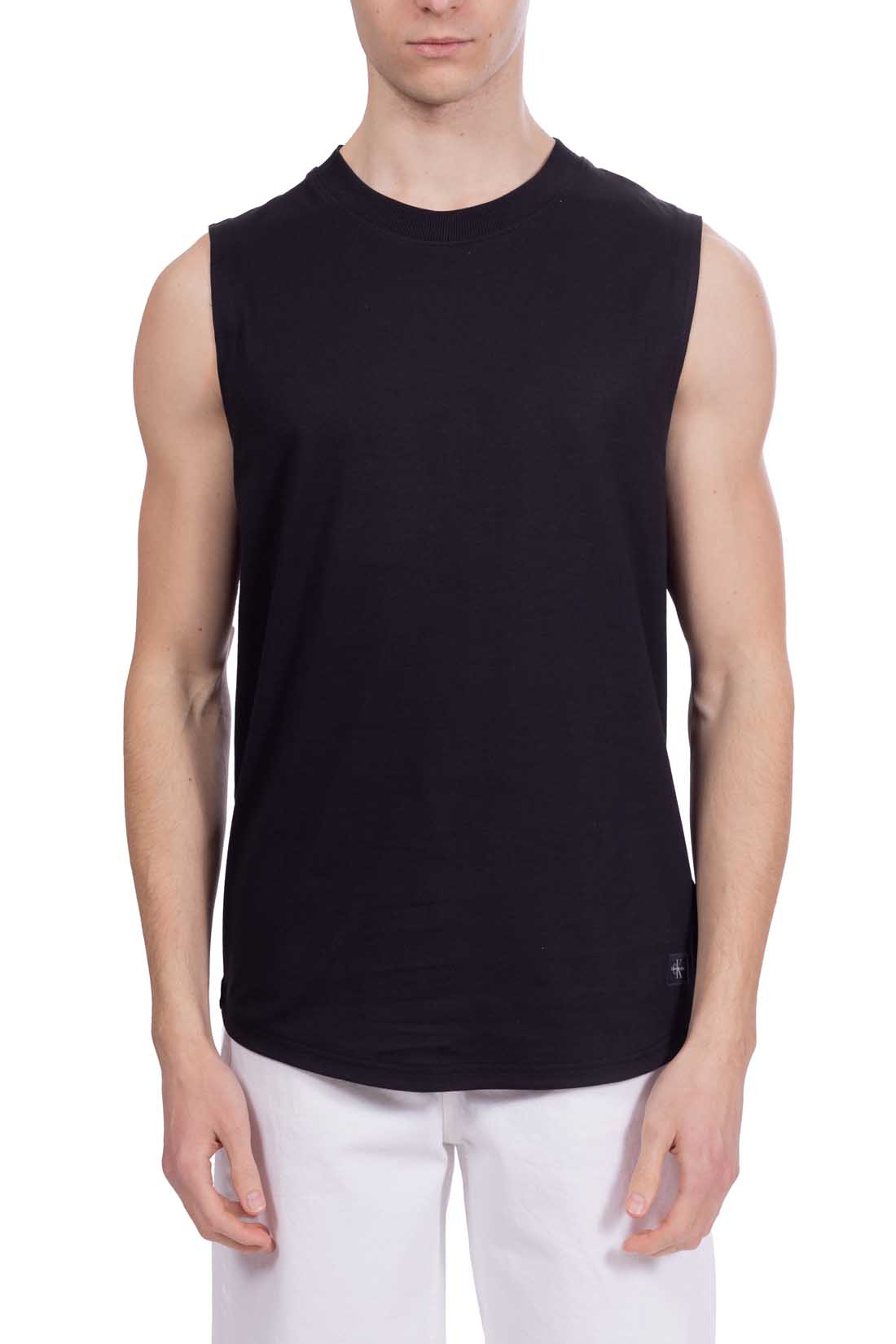 CALVIN KLEIN JEANS - Men's long tank top with logo patch  - Size L-11