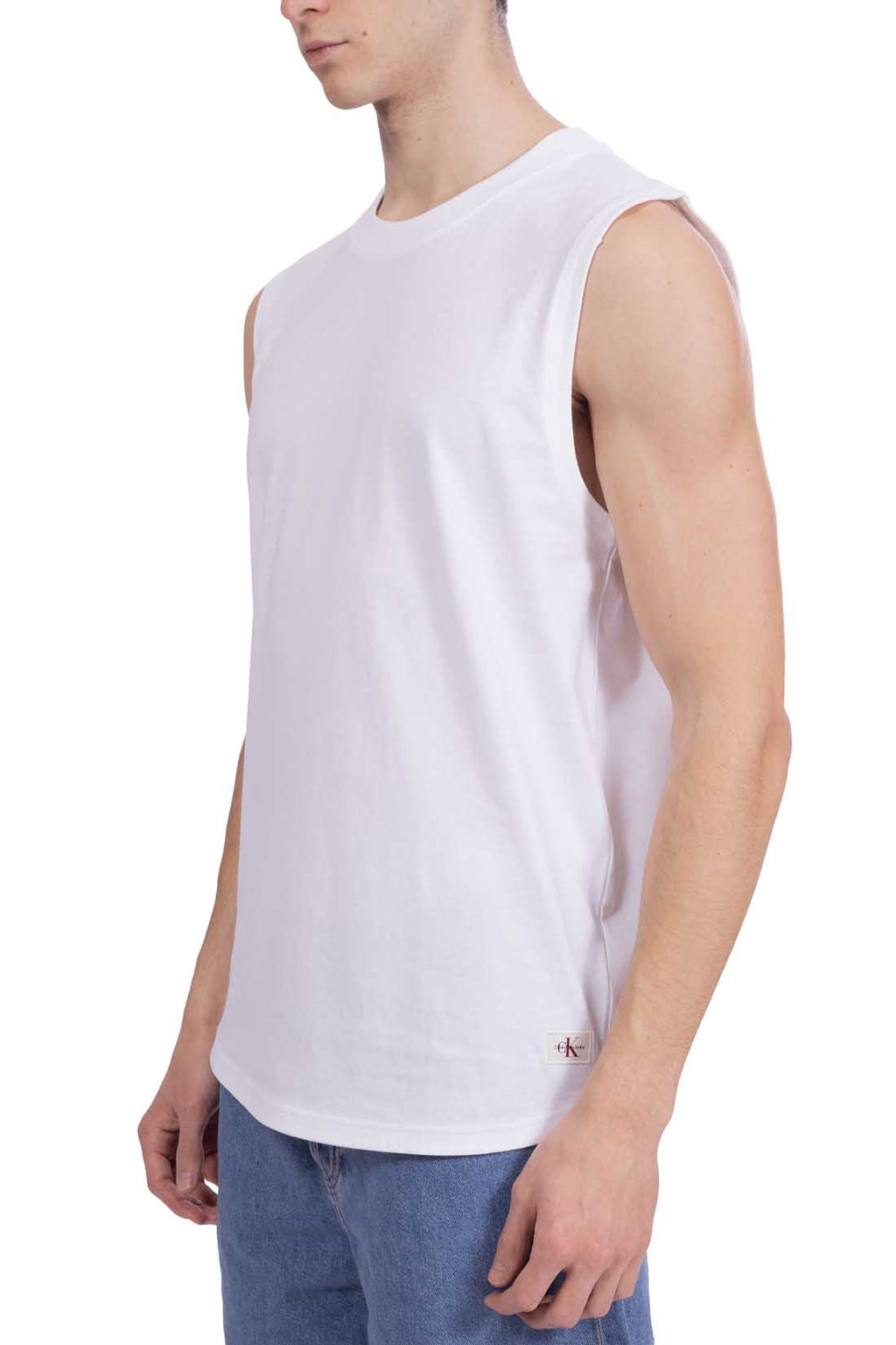 CALVIN KLEIN JEANS - Men's long tank top with logo patch  - Size L-21