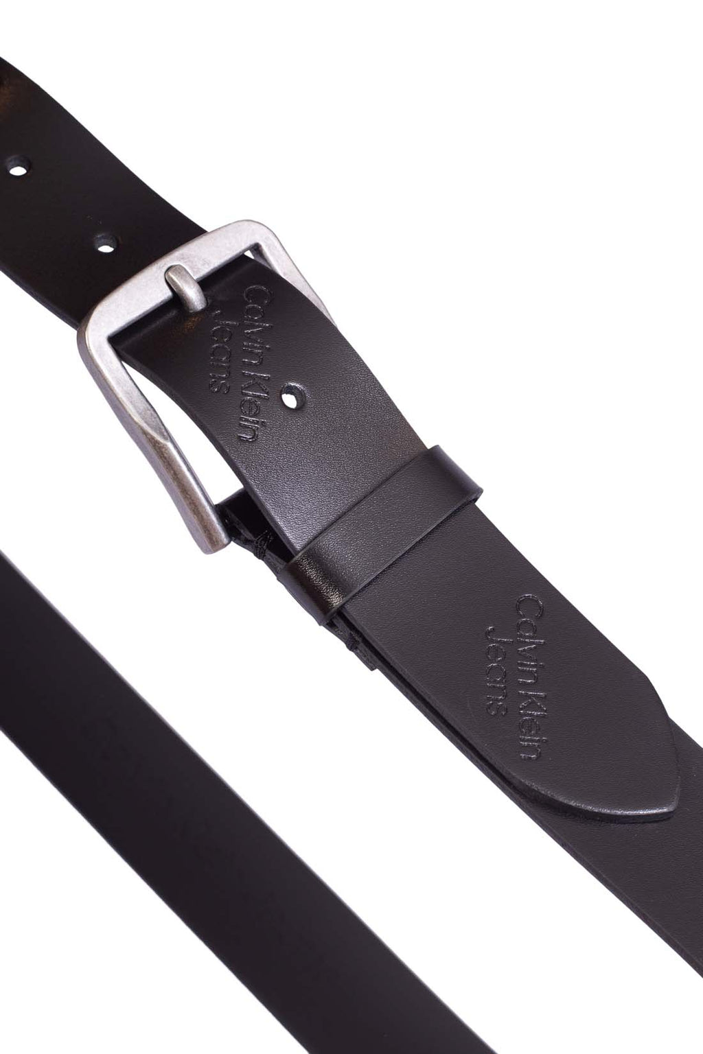 CALVIN KLEIN JEANS - Men's leather logo print belt-16