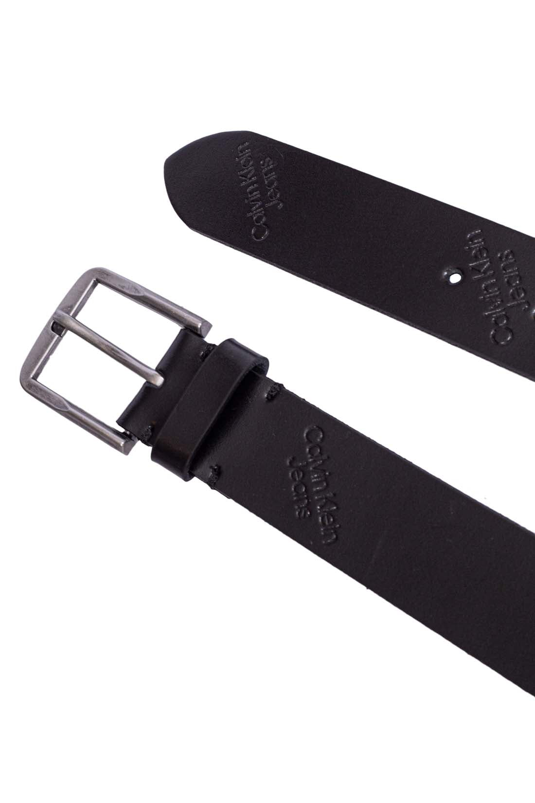 CALVIN KLEIN JEANS - Men's leather logo print belt-12