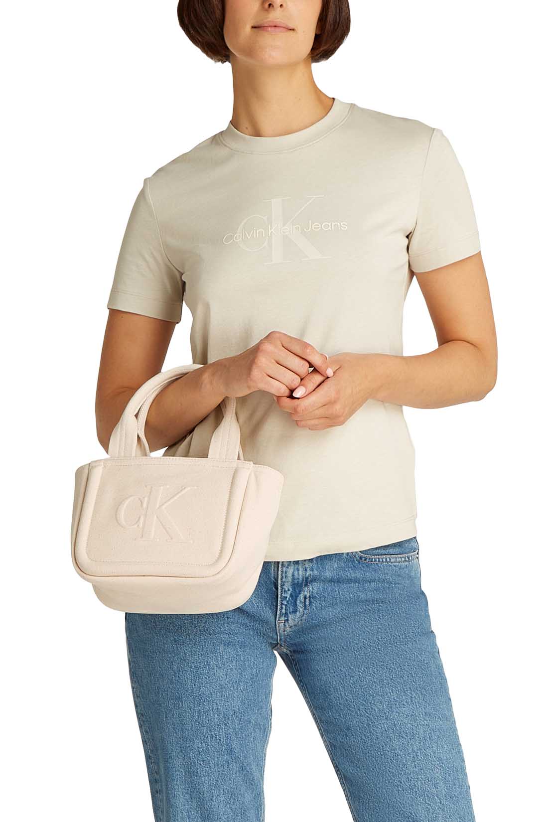 CALVIN KLEIN JEANS - Women's mini canvas Tote with shoulder strap-8