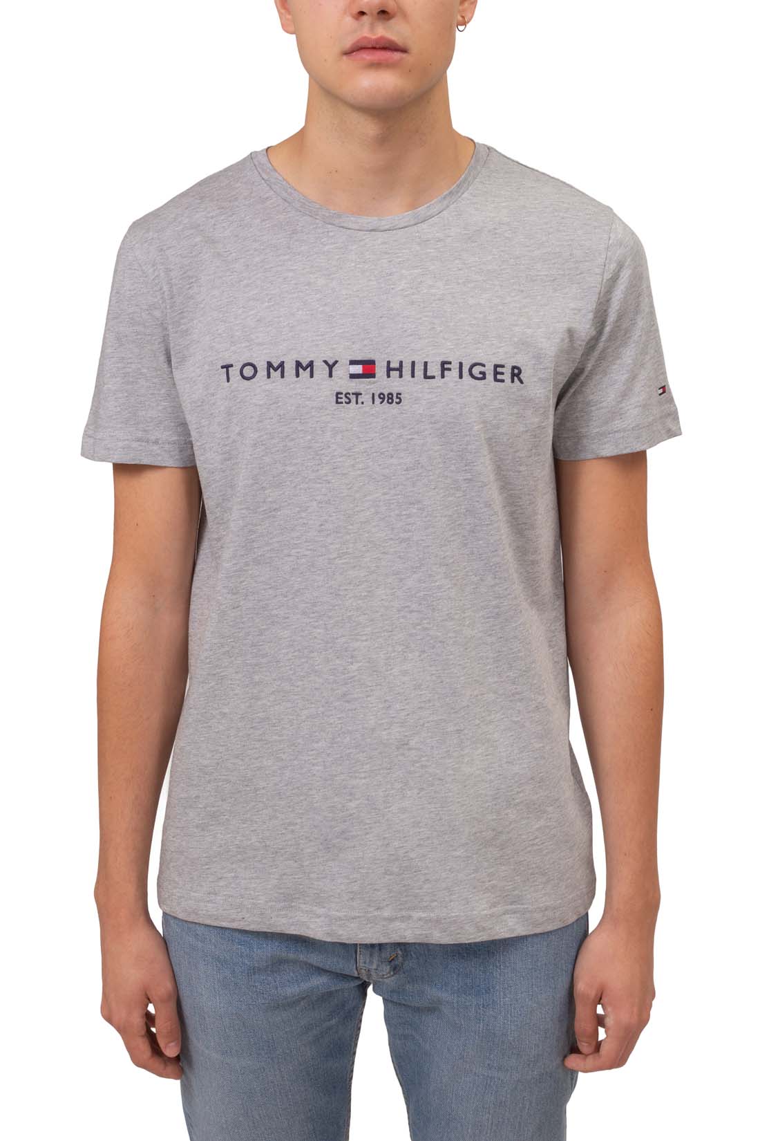 TOMMY HILFIGER - Men's regular T-shirt with linear logo-5