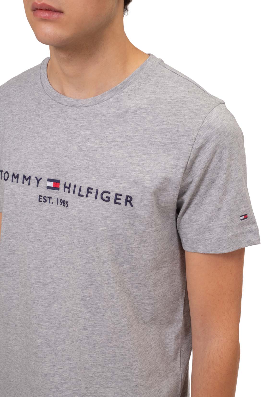TOMMY HILFIGER - Men's regular T-shirt with linear logo-4