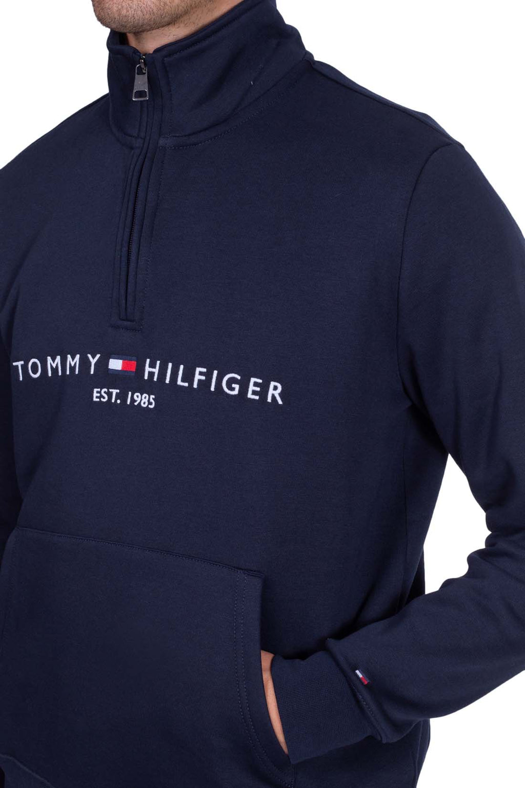 TOMMY HILFIGER - Men's relaxed sweatshirt with half zip  - Size XXL-0