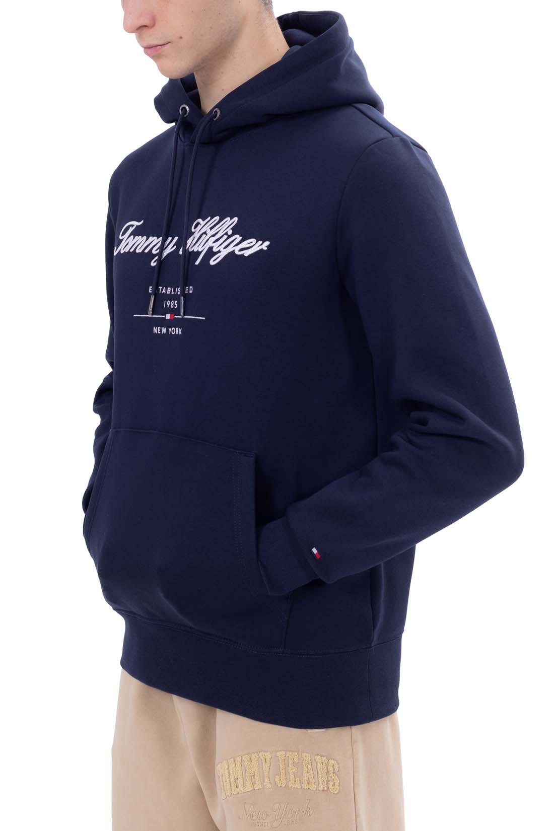 TOMMY HILFIGER - Men's winter hoodie with italics logo-9