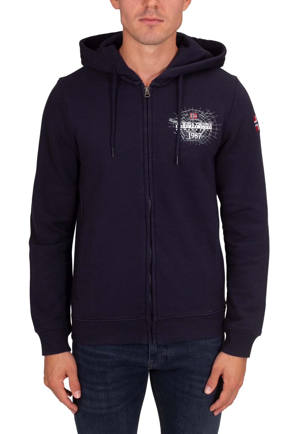 NAPAPIJRI - Men's Bedil sweatshirt with hood  - Size M-7