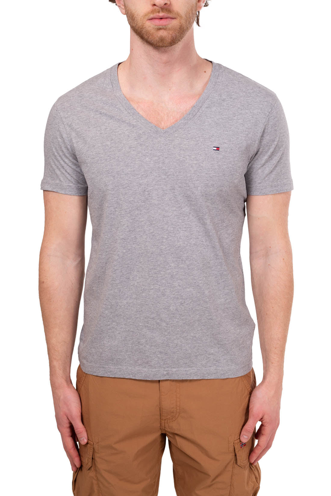 TOMMY HILFIGER - Men's basic V-neck T-shirt - Size L-19