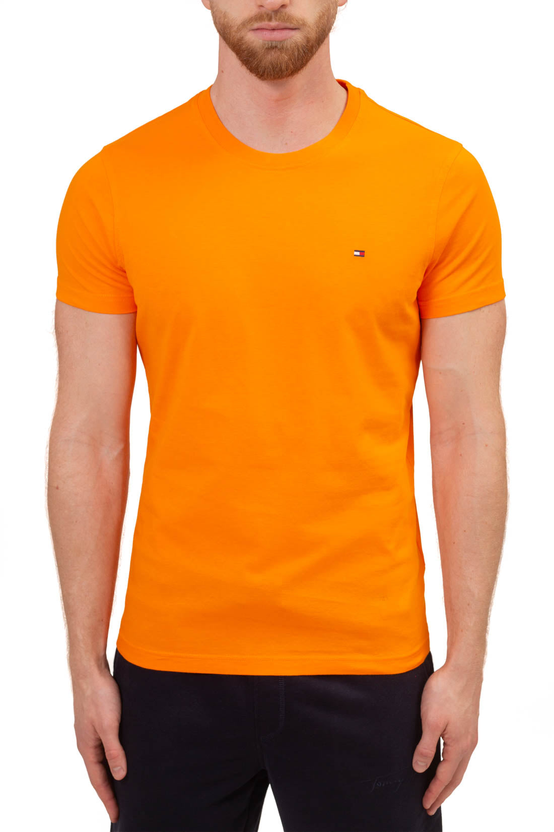 TOMMY HILFIGER - Men's basic T-shirt with flag  - Size XXL-0