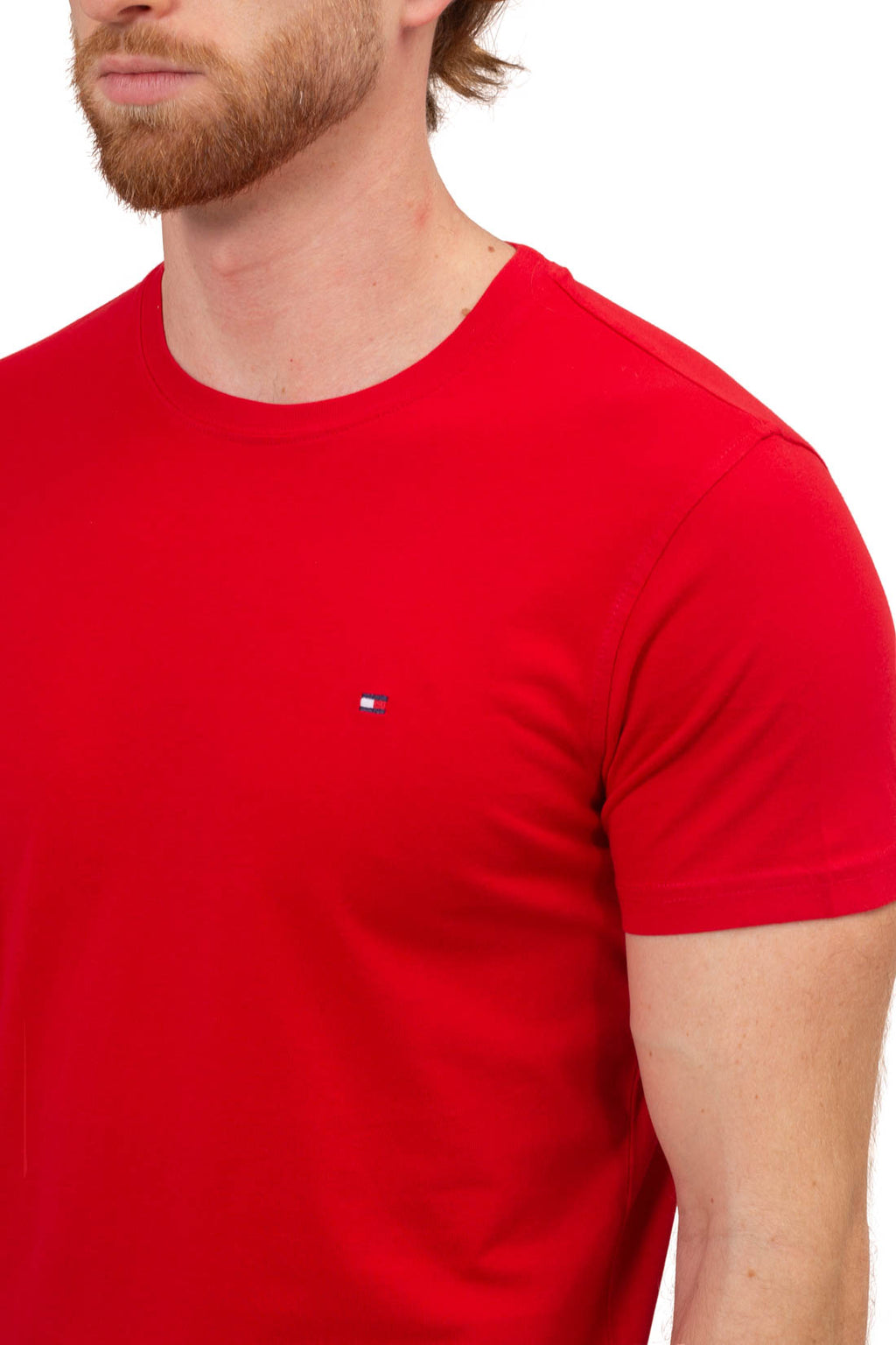TOMMY HILFIGER - Men's basic T-shirt with flag  - Size XXL-20