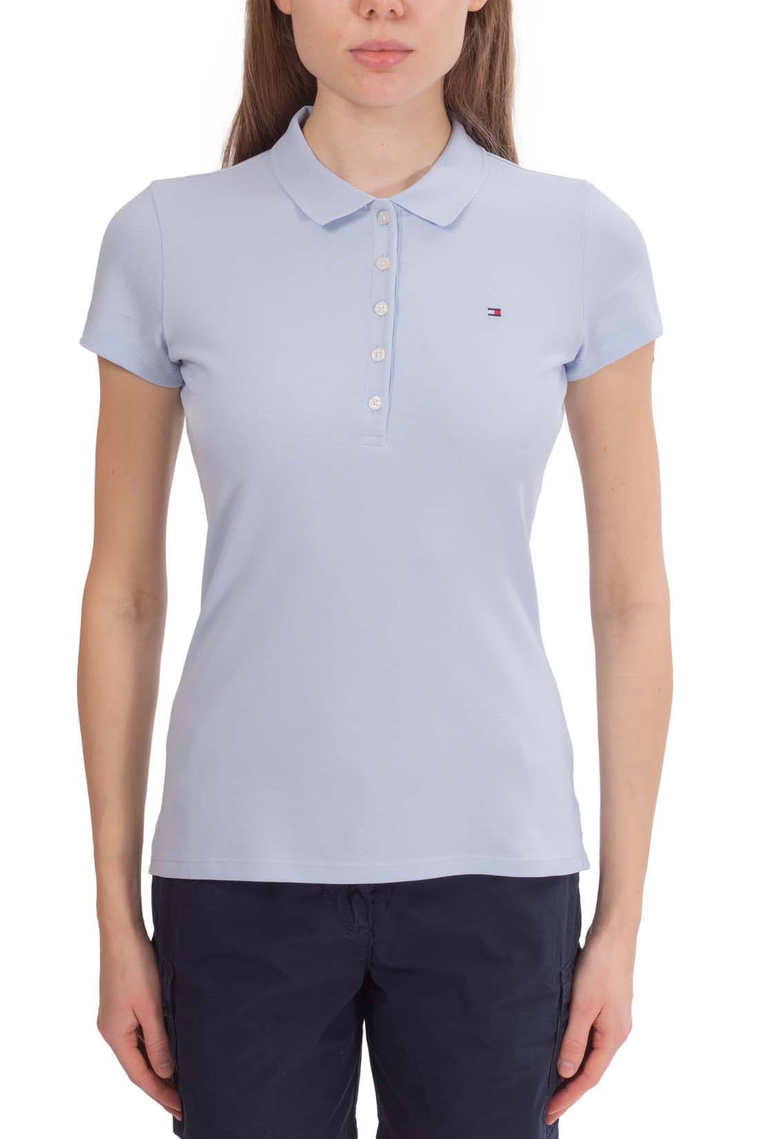 TOMMY HILFIGER - Women's slim flag polo shirt  - Size XL-18