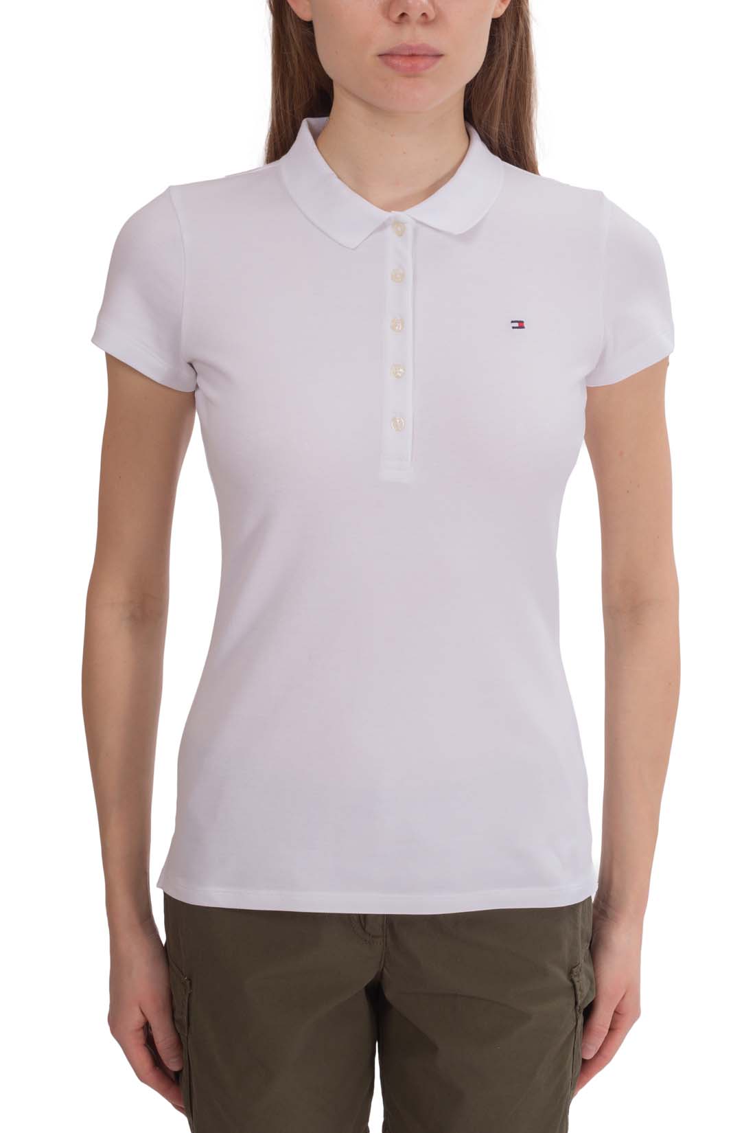 TOMMY HILFIGER - Women's slim flag polo shirt  - Size XL-22