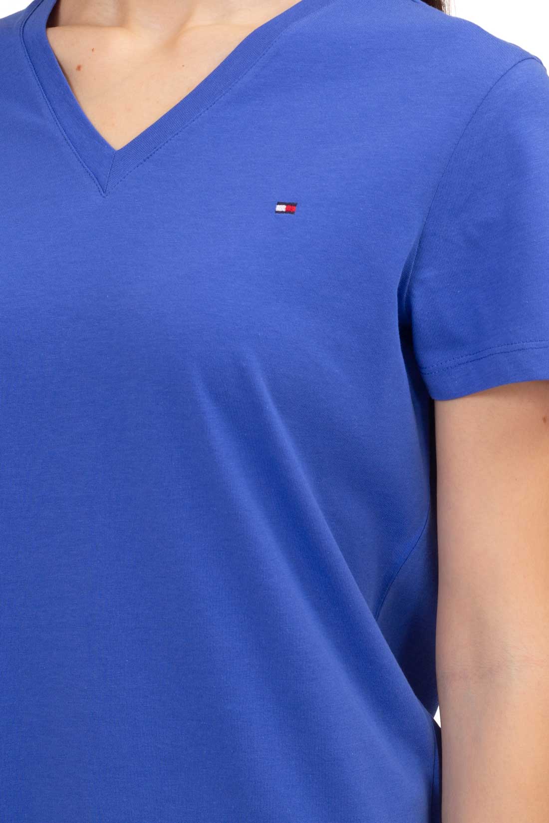 TOMMY HILFIGER - Women's basic T-shirt with v-neck-5