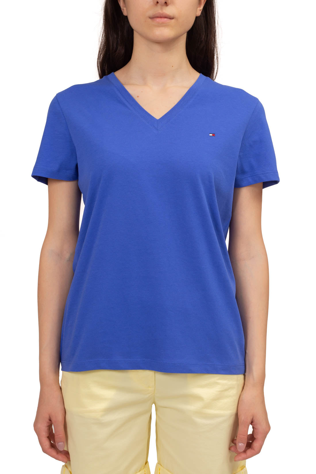 TOMMY HILFIGER - Women's basic T-shirt with v-neck-4