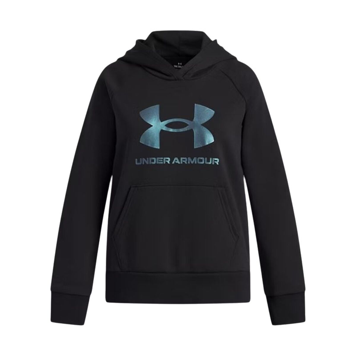 Sudadera con capucha para niñas Under Armour Rival Flc Shimmer Hdy negra