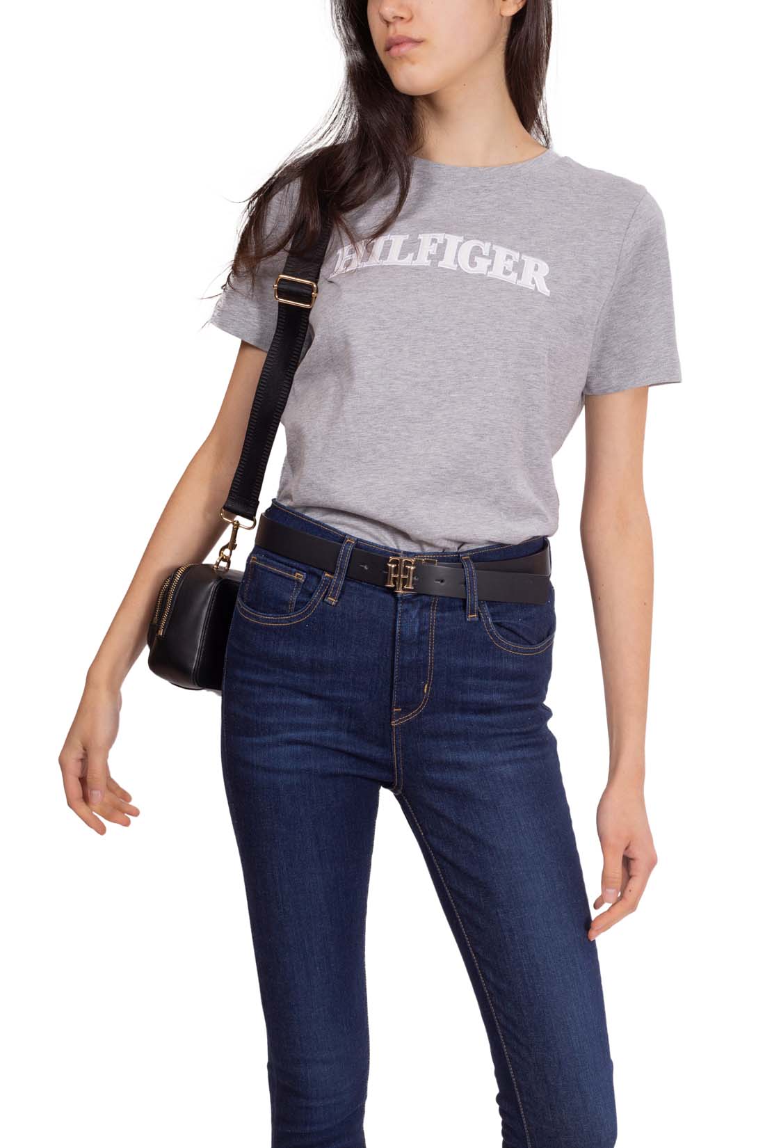 TOMMY HILFIGER - Women's regular T-shirt with embroidered logo-15