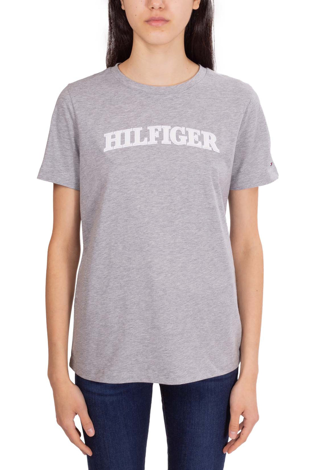 TOMMY HILFIGER - Women's regular T-shirt with embroidered logo-1
