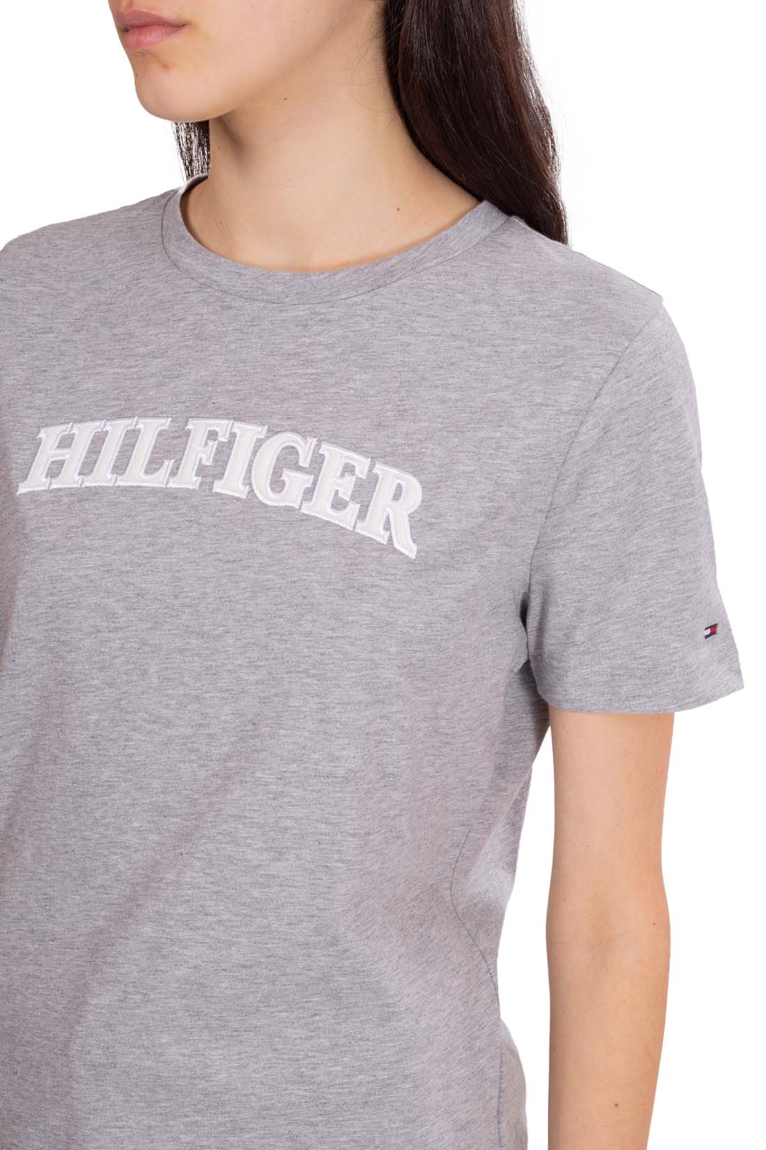 TOMMY HILFIGER - Women's regular T-shirt with embroidered logo-0