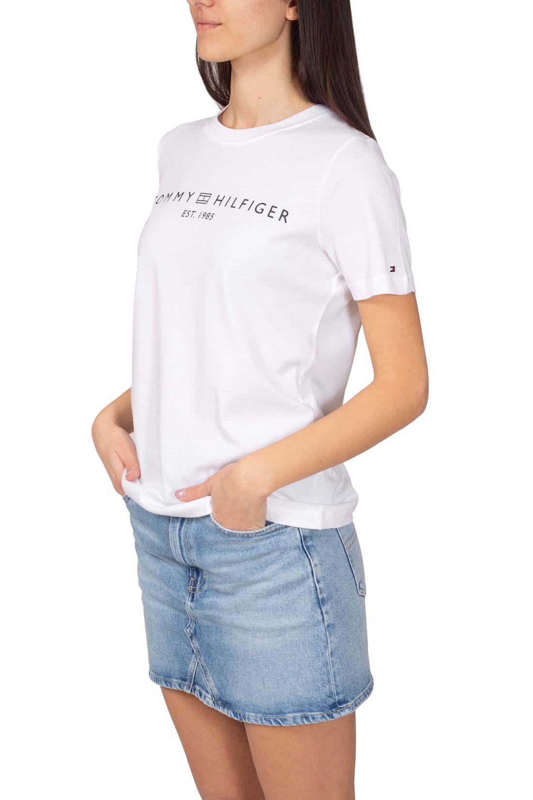 TOMMY HILFIGER - Women's regular logo T-shirt - Size XL-39
