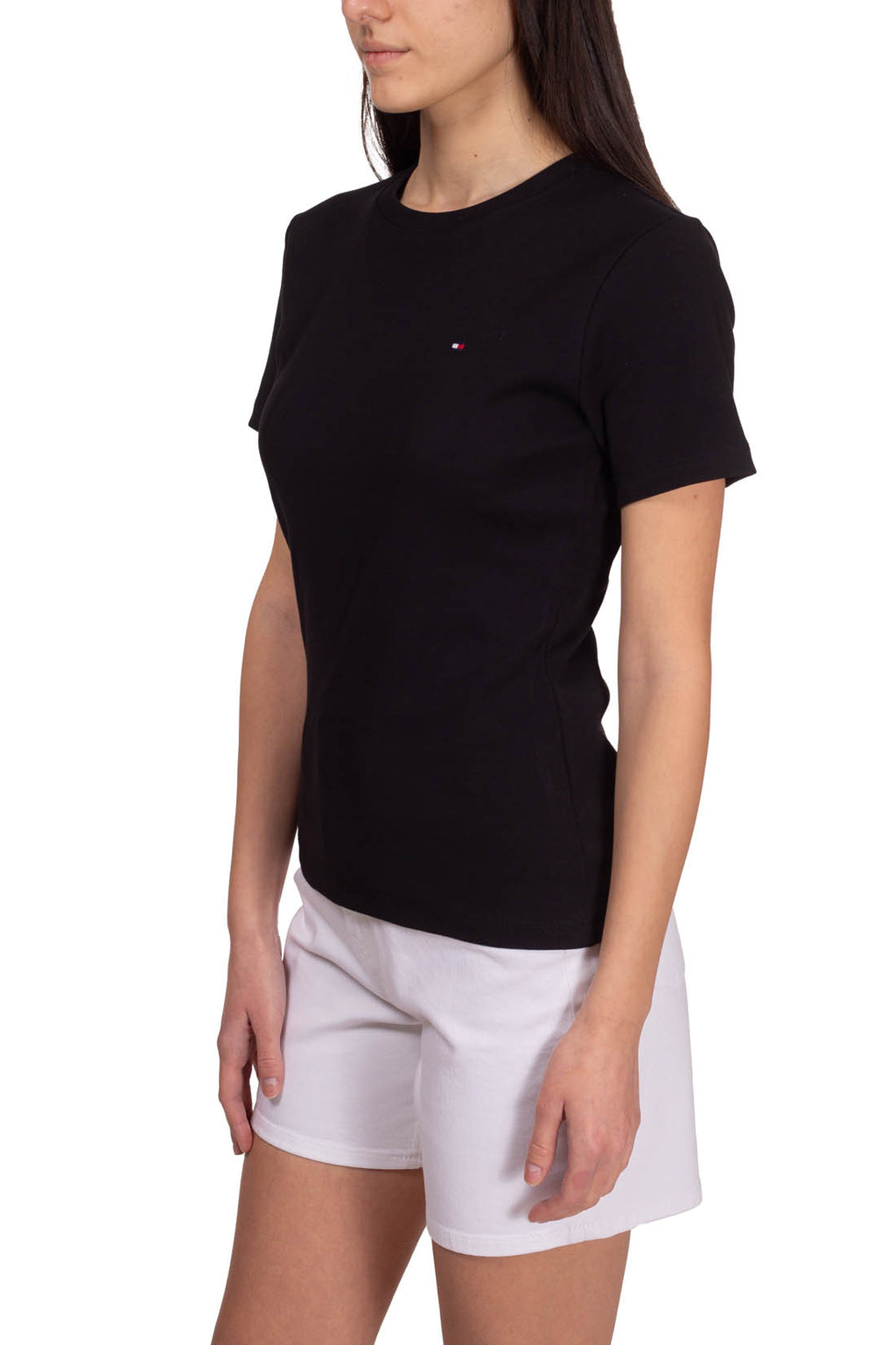 TOMMY HILFIGER - Women's slim logo T-shirt  - Size L-43