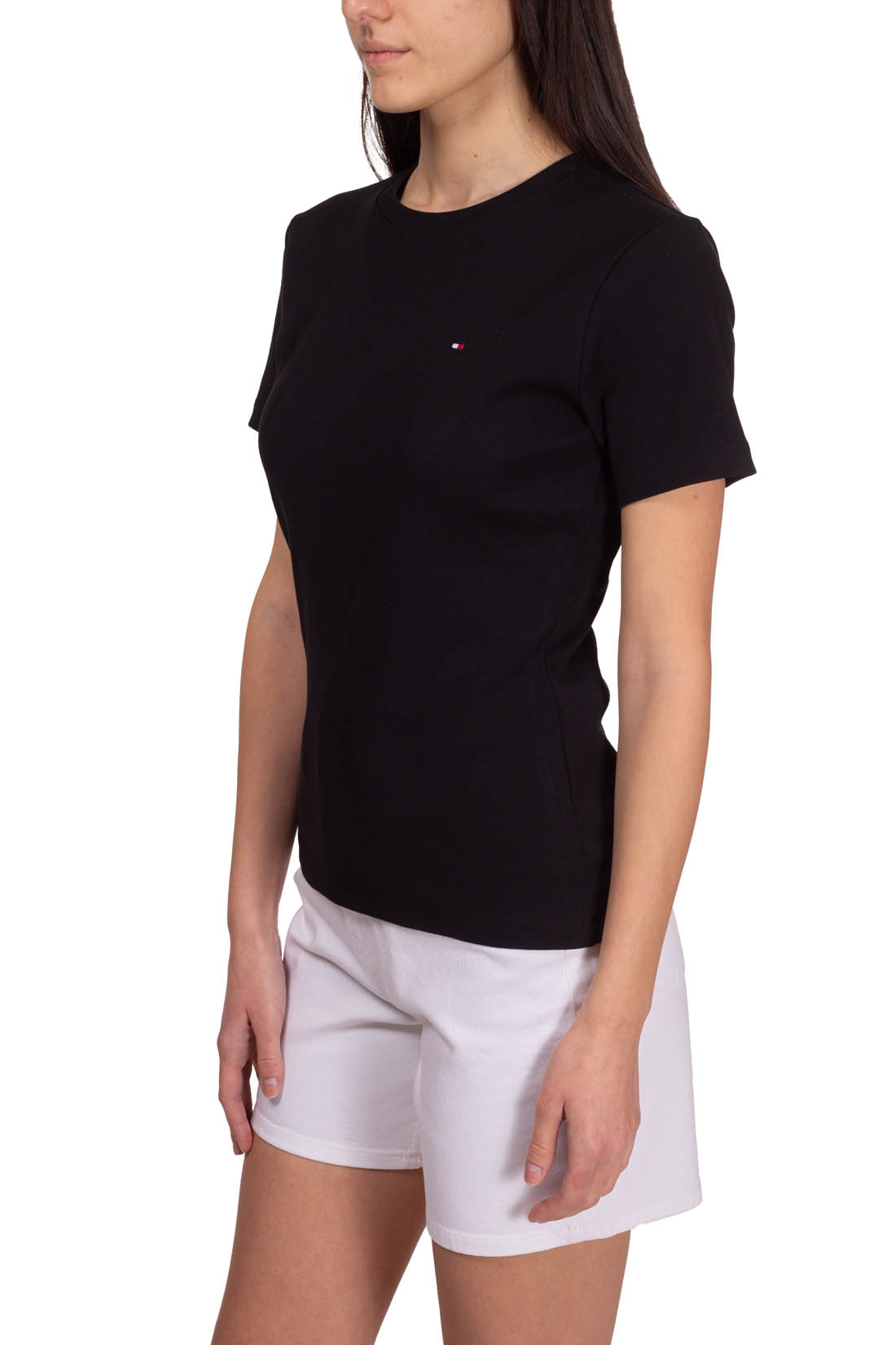 TOMMY HILFIGER - Women's slim logo T-shirt  - Size L-43
