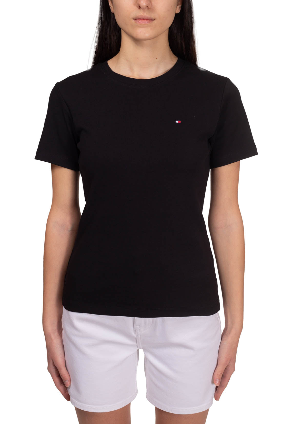 TOMMY HILFIGER - Women's slim logo T-shirt  - Size L-37