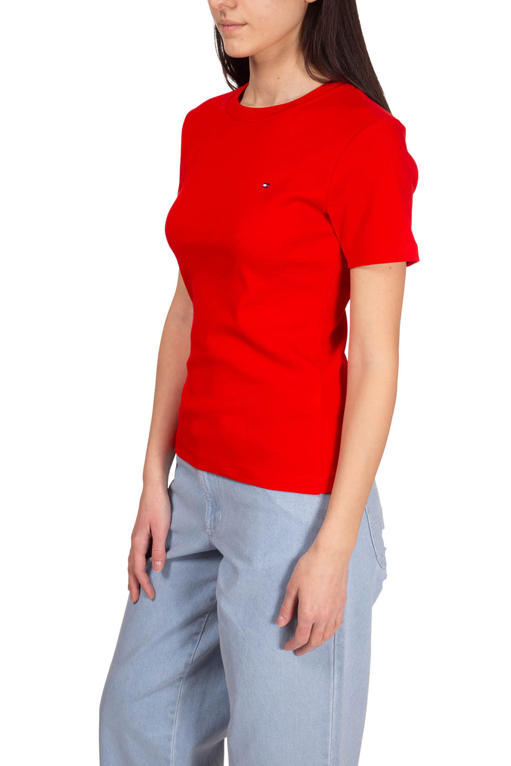 TOMMY HILFIGER - Women's slim logo T-shirt  - Size L-23