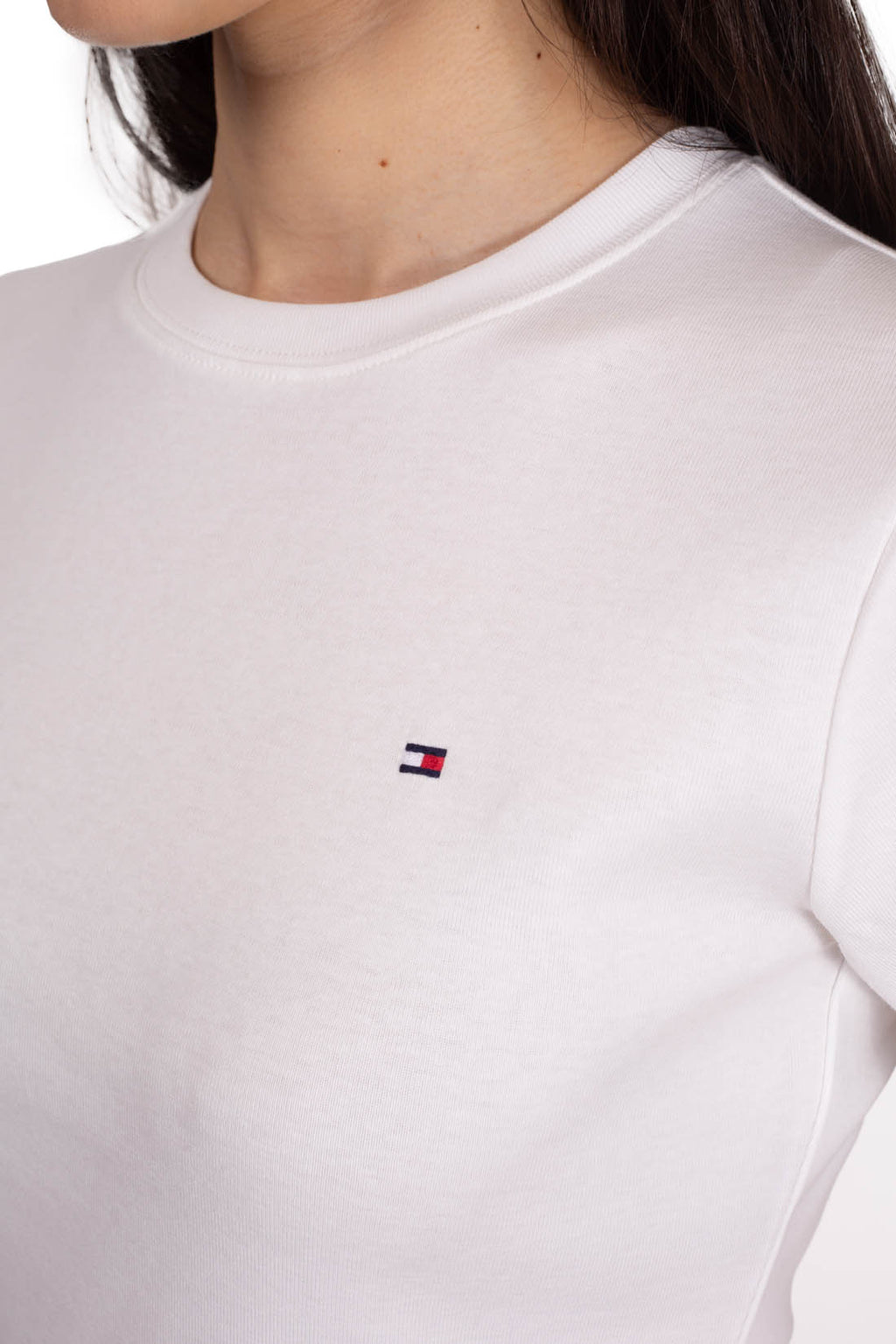 TOMMY HILFIGER - Women's slim logo T-shirt  - Size L-28