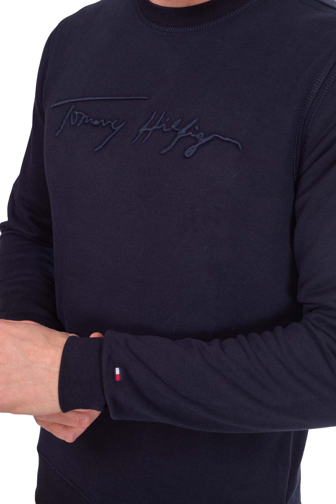 TOMMY HILFIGER - Men's sweatshirt with signature logo embroidery-2