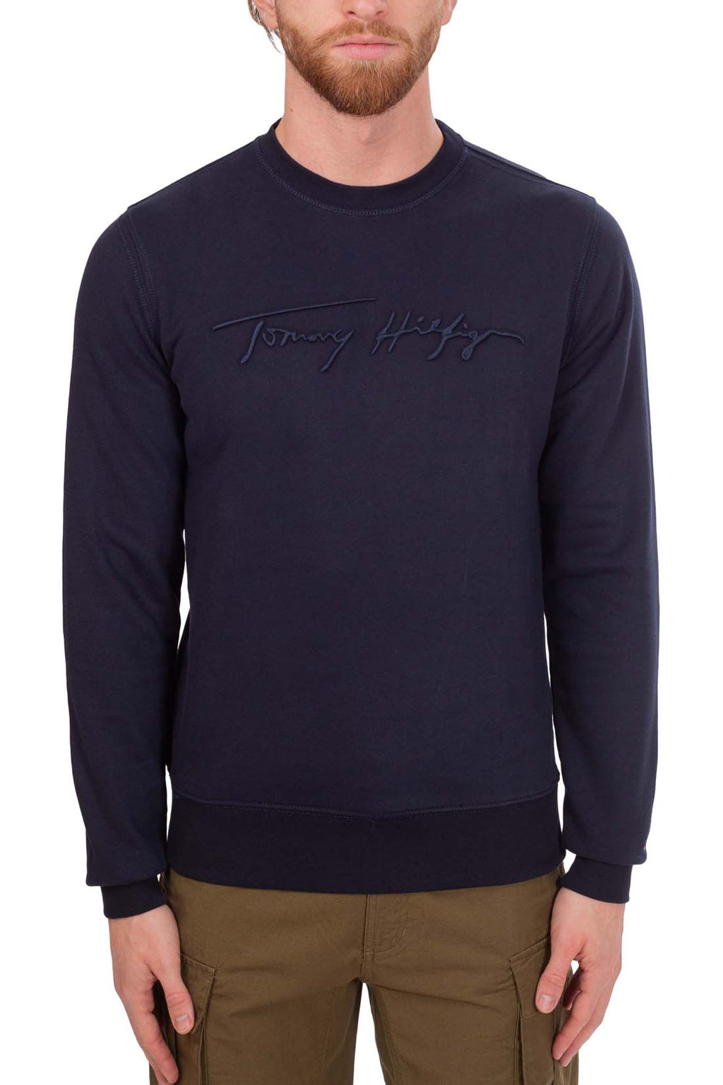 TOMMY HILFIGER - Men's sweatshirt with signature logo embroidery-4