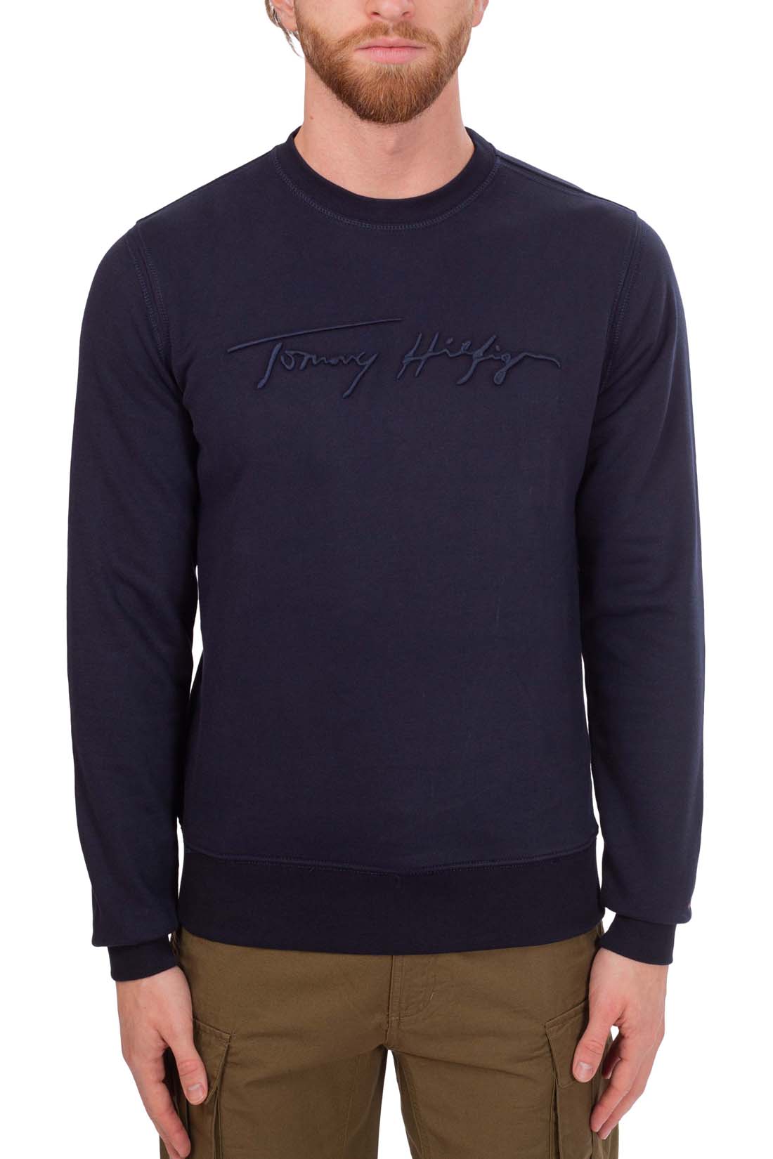 TOMMY HILFIGER - Men's sweatshirt with signature logo embroidery-4