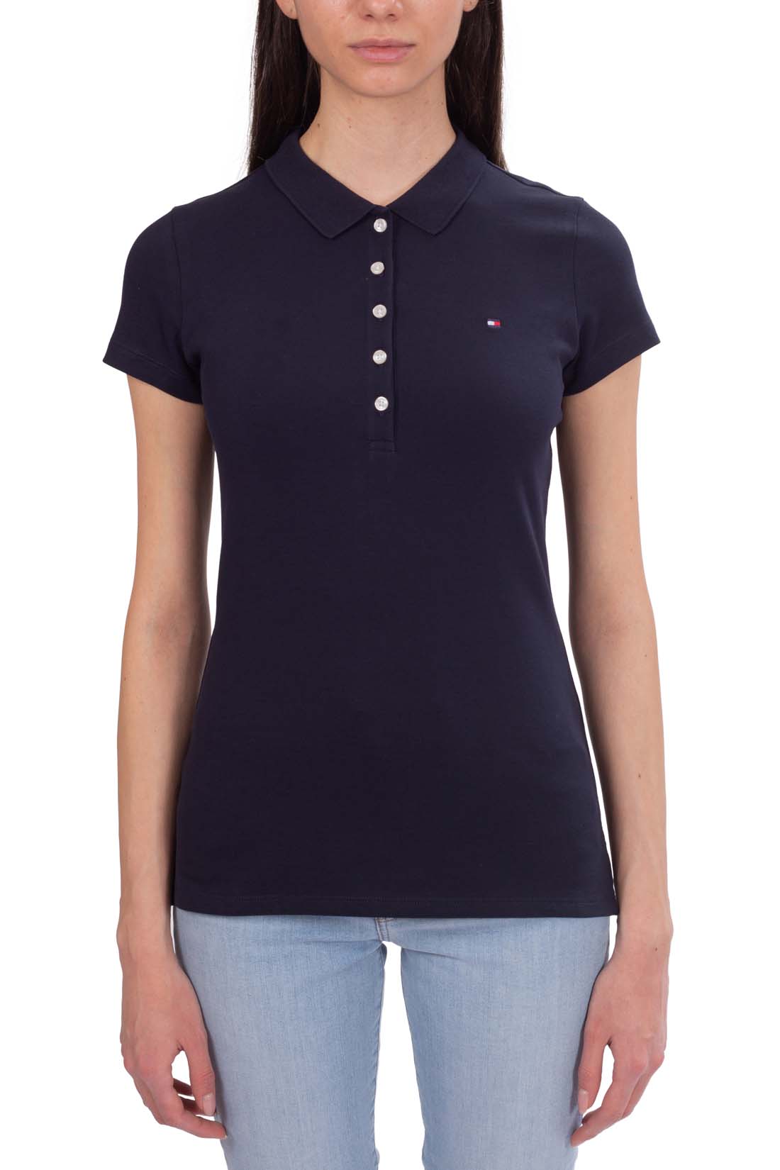 TOMMY HILFIGER - Women's slim flag polo shirt  - Size XL-25