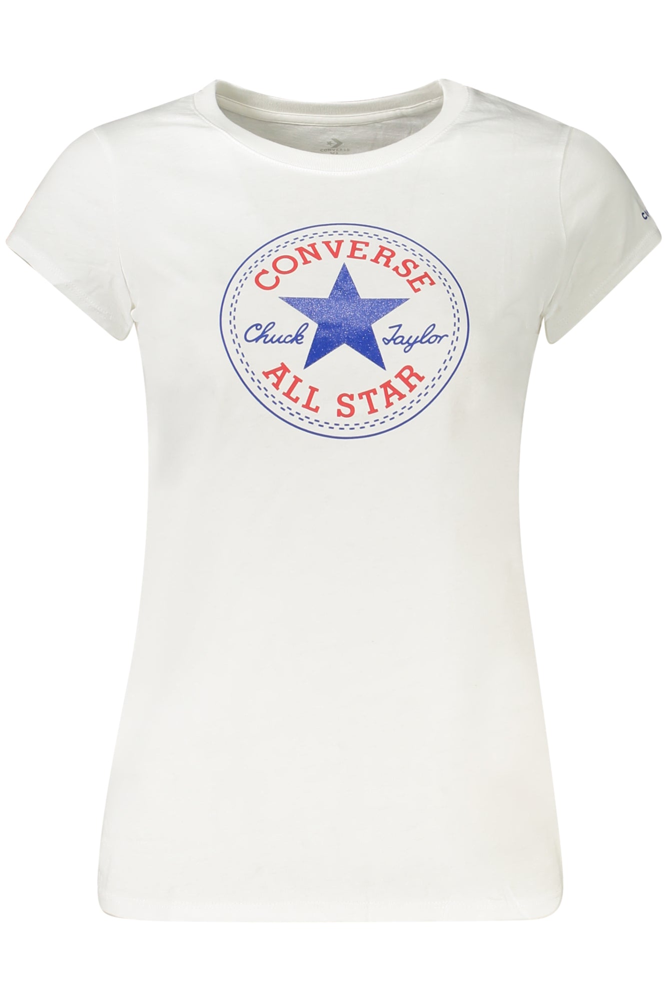 Converse Girls' Short-Sleeved T-SHIRT, White-0
