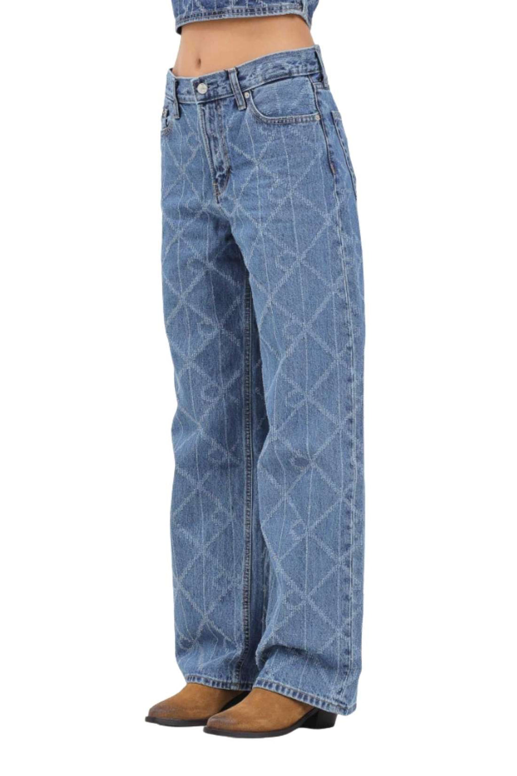 CALVIN KLEIN - Women's Low Rise Loose jeans with all-over monogram-1