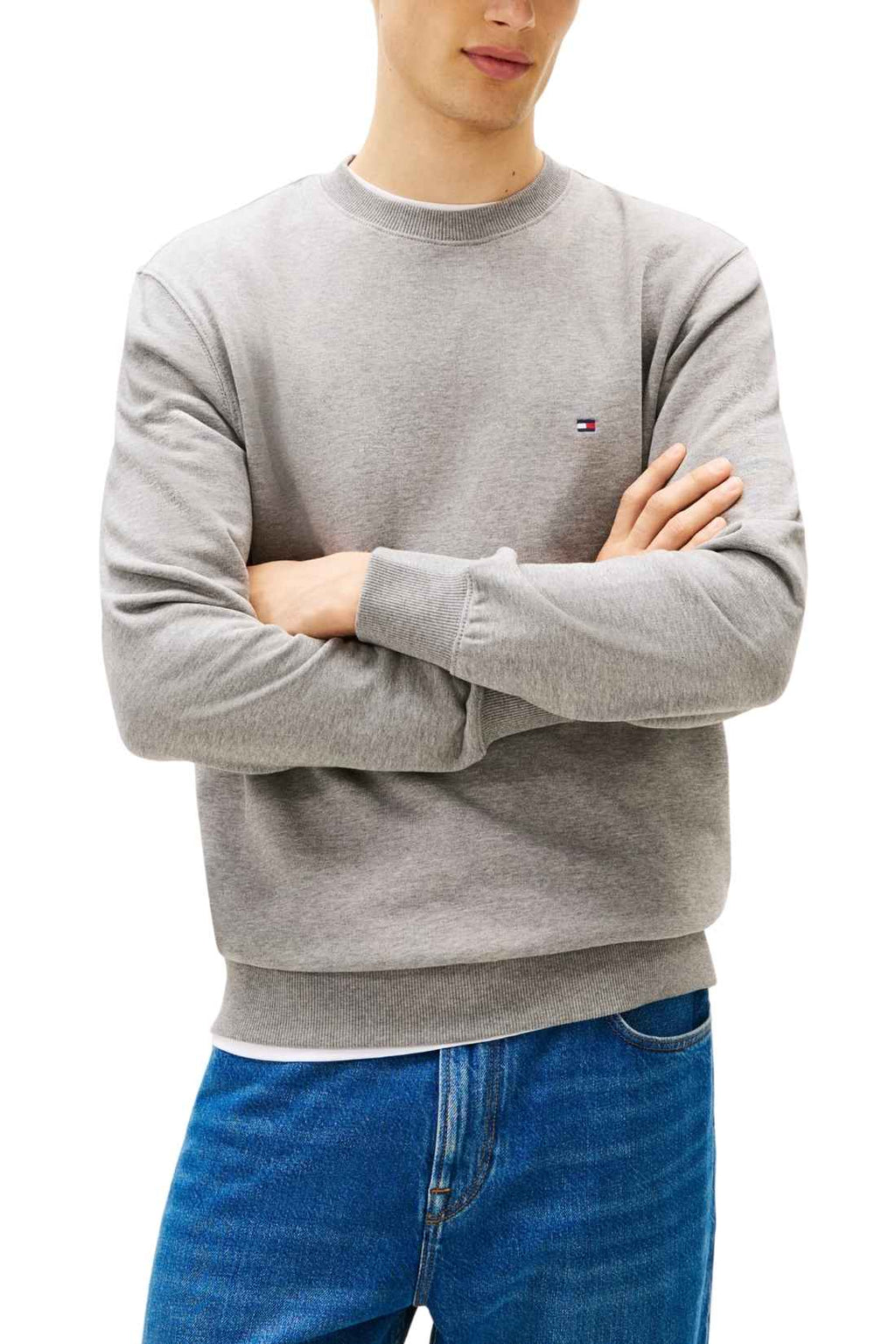 TOMMY HILFIGER - Men's summer crewneck sweatshirt with logo-0