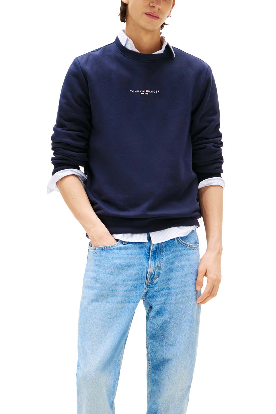 TOMMY HILFIGER - Men's winter crewneck sweatshirt with logo-1