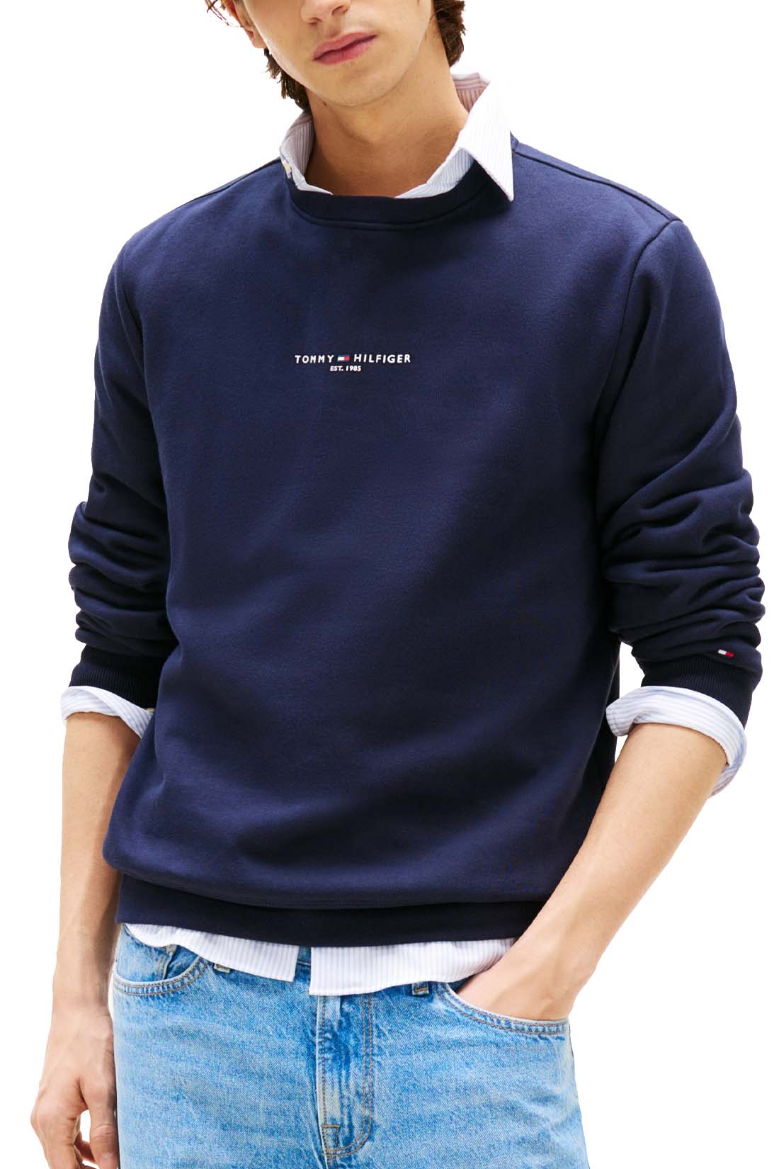 TOMMY HILFIGER - Men's winter crewneck sweatshirt with logo-0