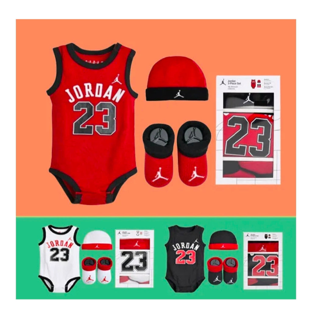 Nike Kids Jordan Baby Bodysuit Set Hat + Socks (for ~ 6 months baby)-1