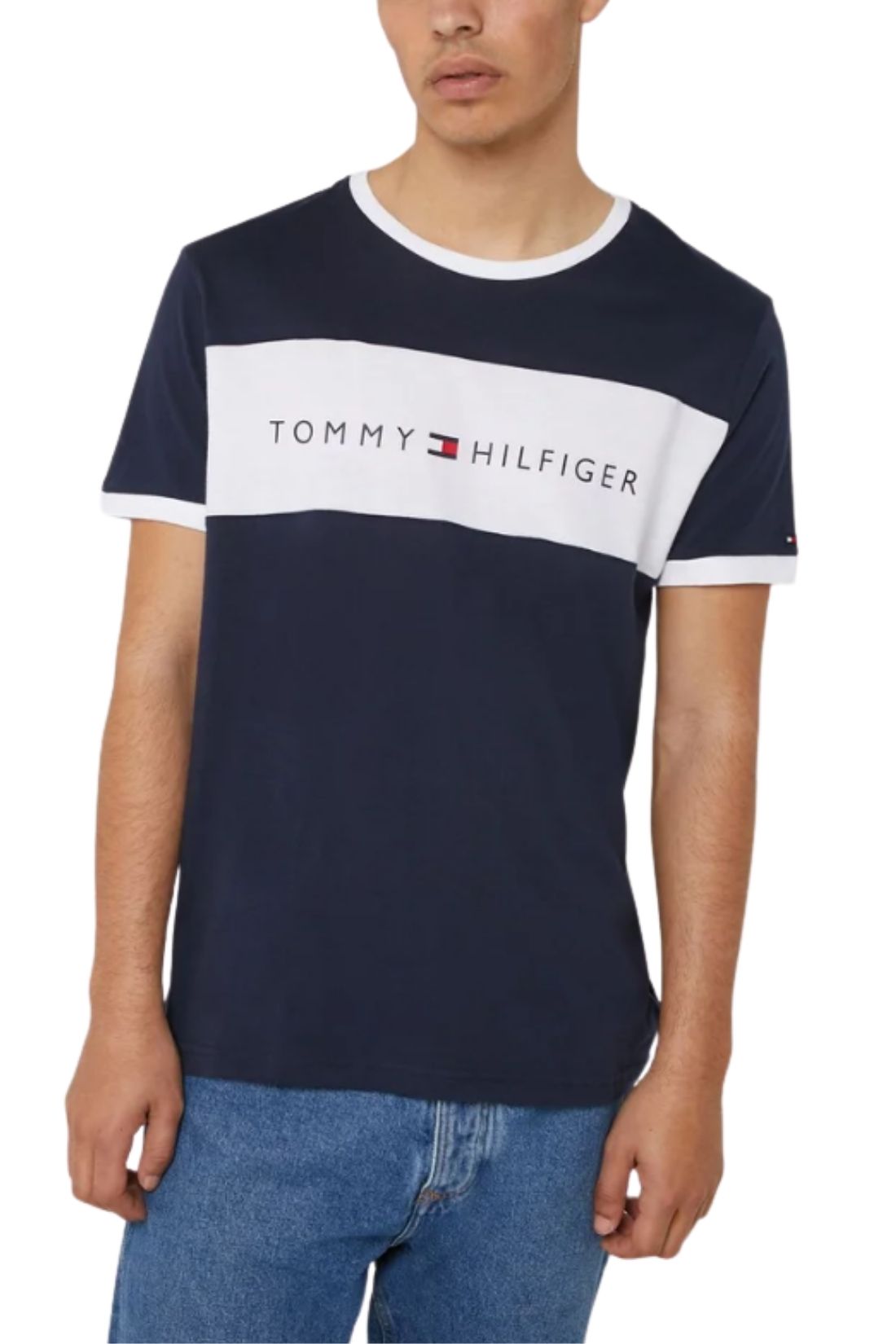 TOMMY HILFIGER - Camiseta de hombre de algodón orgánico con bloques de color