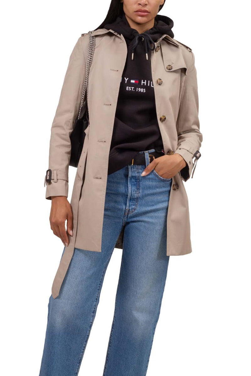 TOMMY HILFIGER - Women's winter hoodie with linear logo  - Size XL-1