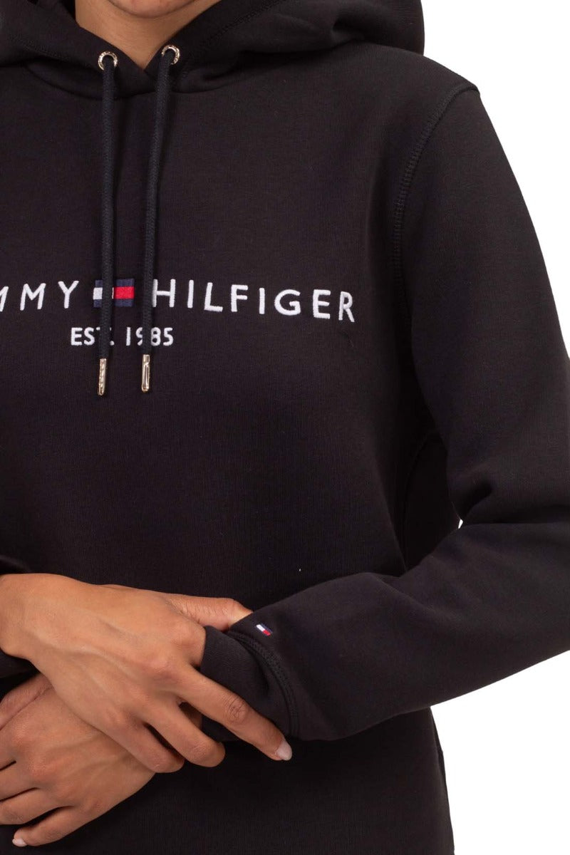 TOMMY HILFIGER - Women's winter hoodie with linear logo  - Size XL-3