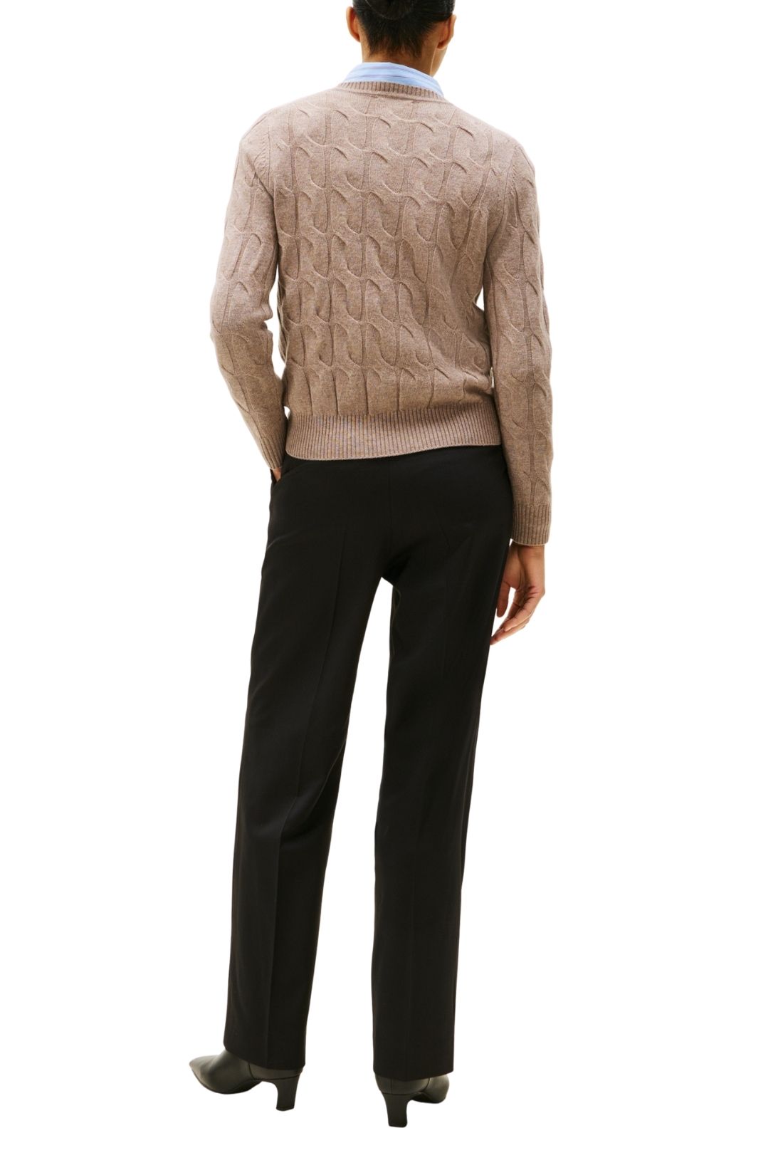 TOMMY HILFIGER - Women's cable pullover in recycled wool - Size L-2
