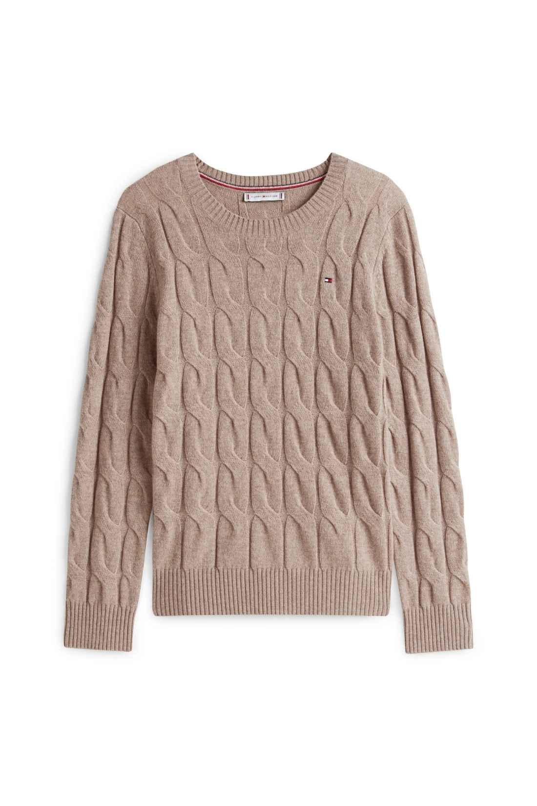 TOMMY HILFIGER - Women's cable pullover in recycled wool - Size L-4